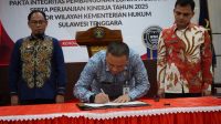 Kanwil Kemenkum Sultra Tandatangani Komitmen Bersama dan Pakta Integritas Wujudkan WBBM 2025