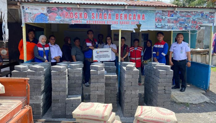 Aksi Nyata, Pertamina Patra Niaga Sulawesi Salurkan Bantuan Pemulihan Infrastruktur Pasca Gempa di Bitung