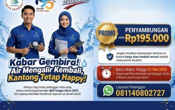 Semarak HUT Kota Kendari ke 195: Promo Spesial, Sambungan Air Aktif Lagi Cuma Rp195 Ribu