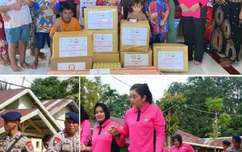 Tunjukkan Kepedulian, Bhayangkari Sultra Salurkan 150 Paket Bantuan ke Korban Banjir di Bantaran Kali Wanggu