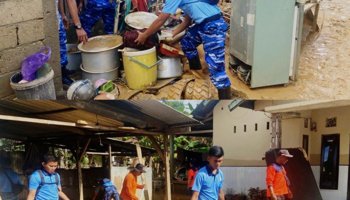 Aksi Kemanusiaan Prajurit Lanud Haluoleo Percepat Pemulihan Wilayah Terdampak Banjir di Kendari