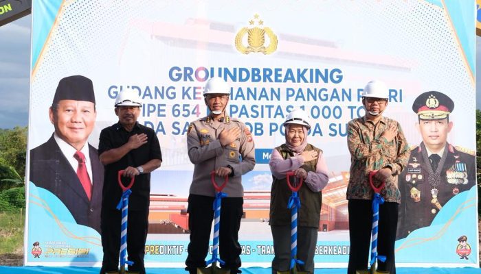 Polri Ground Breaking Gudang Ketahanan Pangan Kapasitas 1.000 Ton di Satbrimob Polda Sultra