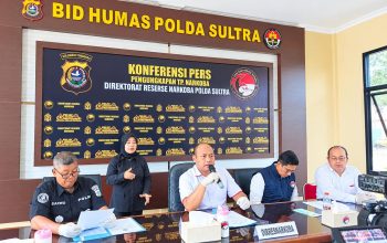 Polda Sultra Bongkar Tiga Kasus Narkoba, Enam Tersangka Diamankan dengan Sabu 2,3 Kilogram