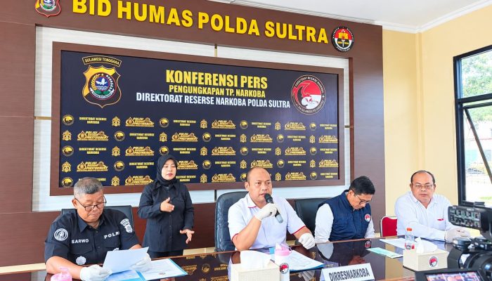 Polda Sultra Bongkar Tiga Kasus Narkoba, Enam Tersangka Diamankan dengan Sabu 2,3 Kilogram