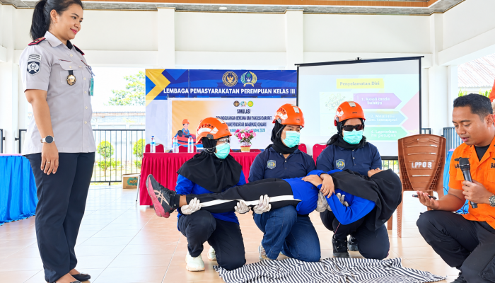 Lapas Perempuan Kendari Gandeng Basarnas Gelar Simulasi Bencana, 70 Peserta Dibekali Ilmu SAR